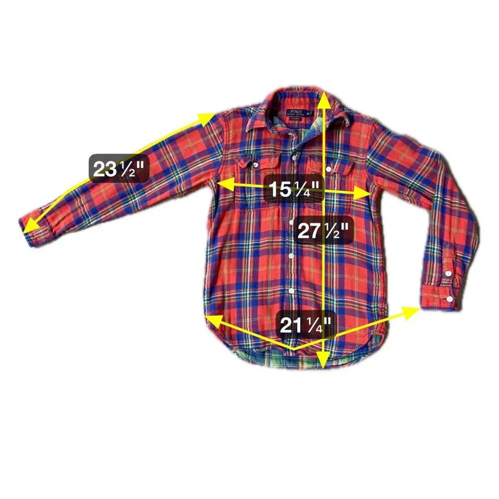 Polo Ralph Lauren XS Plaid Flannel Shirt Womens Relaxed Fit Cotton Fall Wardrobe - Picture 11 of 11